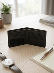 Genuine Leather Wallet for Men - Black Midnight Maverick - Made in Pakistan