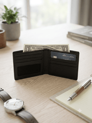 Genuine Leather Wallet for Men - Black Midnight Maverick - Made in Pakistan