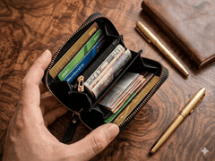 Women's Black Mini Zipper Genuine Leather Wallet Pakistan